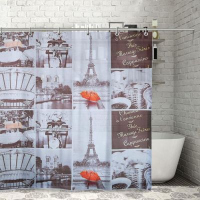 Фото Штора для ванной "Париж ретро", 180х180 см Доляна  1516147. Интернет-магазин FOROOM