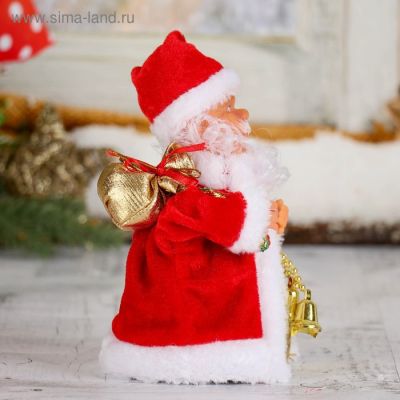 Фото Фигура декоративная "Дед Мороз в кучерявой шубке" (h)16,5см, двигающаяся Зимнее Волшебство  827790. Интернет-магазин FOROOM