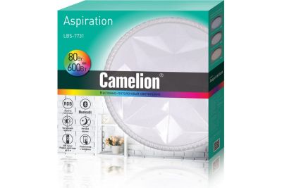 Фото Настенно-потолочный светильник Camelion LBS-7731 LED,80 Вт, 3000 - 6000K, RGB, 780лм, пульт. Интернет-магазин FOROOM