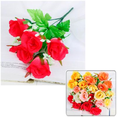 Фото Букет искусственных цветов "Розы с мелкими листьями" 32 см СимаГлобал  4736432. Интернет-магазин FOROOM