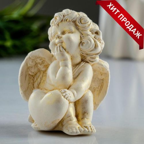 Фото Фигура декоративная "Ангел с сердцем" 6х8х5см с позолотой Хорошие сувениры  6888561. Интернет-магазин FOROOM