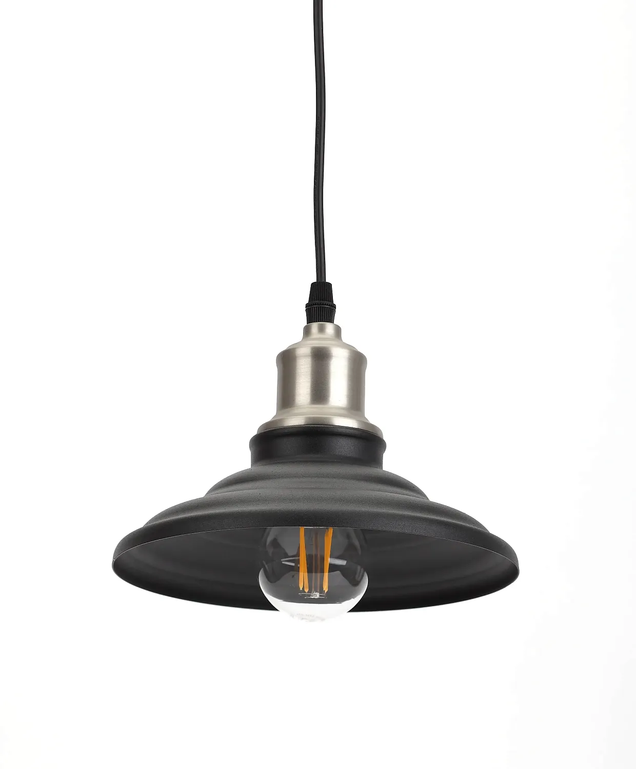 Подвесной светильник ЭРА PL4 BK/BN металл,E27,max 60W,высота плафона 130мм,подвеса 800мм,черный1/10