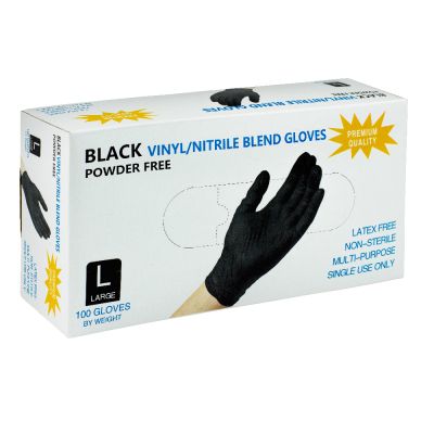 Фото Перчатки нитриловые одноразовые, размер L, (100 шт./уп.) Wally Plastic  WP-L black. Интернет-магазин FOROOM