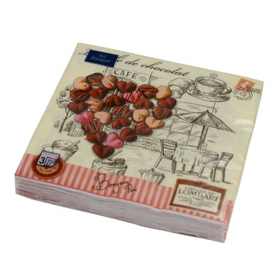 Фото Салфетки бумажные "Шоколадное сердце" 33x33см, 3 слоя, 20шт. Bouquet Art 37417. Интернет-магазин FOROOM