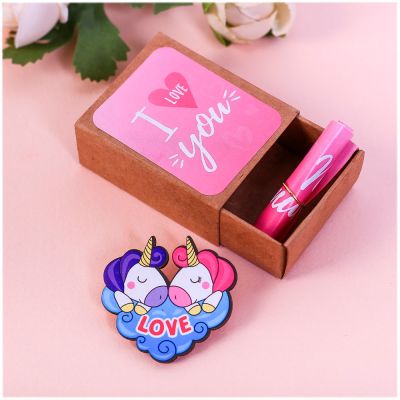 Значок деревянный "I love you" в коробочке 5х4см Micio Любовь в коробочке 3715227