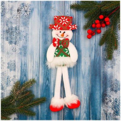 Фото Мягкая игрушка "Снеговик в костюме с орнаментом" (h)30см, подвеска Зимнее Волшебство  6938920. Интернет-магазин FOROOM