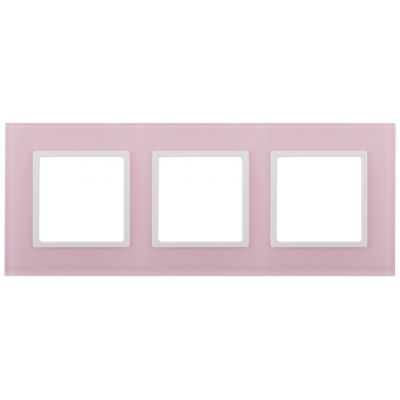 Фото Эра 14-5103-30 ЭРА Рамка на 3 поста, стекло, Эра Elegance, розовый+бел 5/50 Б0034520. Интернет-магазин FOROOM