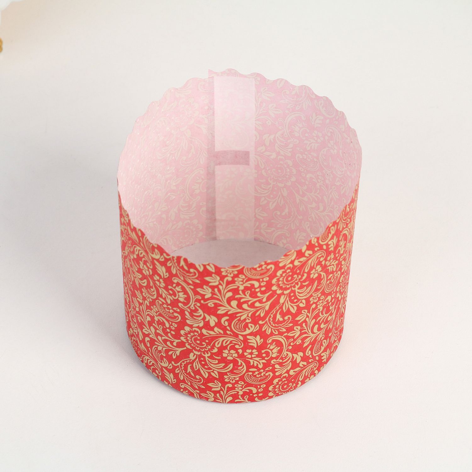 Форма бумажная для кекса, маффинов и кулича "Флора красная", 90 х 90 мм