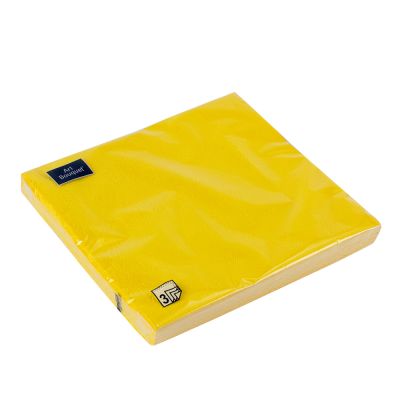 Салфетки бумажные "Барокко. Жёлтый" 33x33см, 3 слоя, 16шт. Bouquet Art 57220