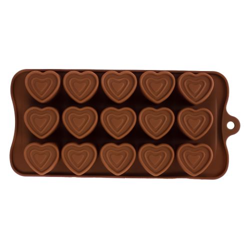 Фото Форма для шоколада 22x10,4x(h)2см "Сердечки", 15 ячеек Market Union  DA0542. Интернет-магазин FOROOM