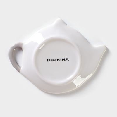 Фото Подставка под чайный пакетик Доляна «Зайка», 12x9 см, цвет белый. Интернет-магазин FOROOM