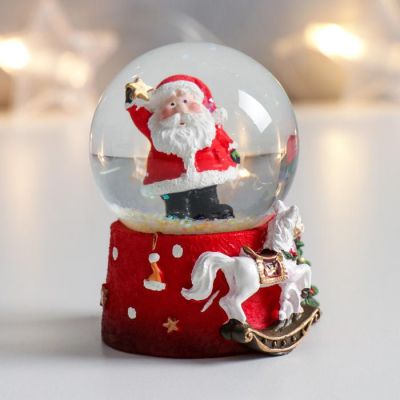 Снежный шар "Дед Мороз со звёздочкой" 4,5х4,5х(h)6,5см   7568026