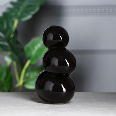 Фото Ваза керамическая фигурная "Сбалансированные камни" (h)20см, чёрная Керамика ручной работы Modern 2868537. Интернет-магазин FOROOM