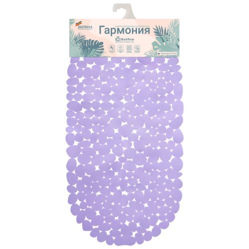 Фото Коврик для ванны "Гармония" 36х69 см (цвет лавандовый Прованс) Вилина  7067-lavender\provence. Интернет-магазин FOROOM