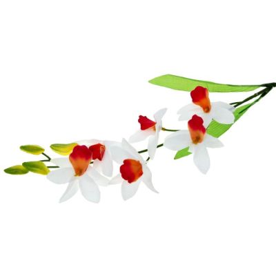 Фото Цветок искусственный "Орхидея Дендробиум белая" 70 см   701714. Интернет-магазин FOROOM