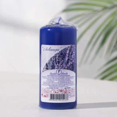 Свеча ароматическая "Лаванда", цилиндр (d)4x(h)9см, синяя Омский свечной завод  1192421