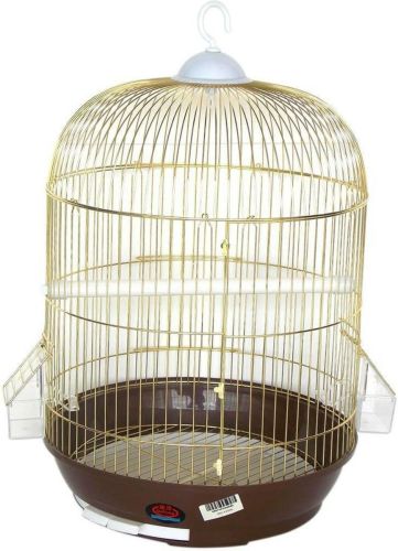 Фото Клетка для птиц A309 Gold золотая, 33*53 см.. Интернет-магазин FOROOM
