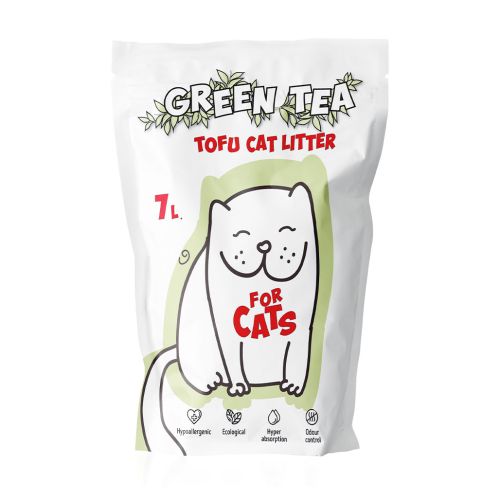 Фото Наполнитель FOR CATS Tofu Natural комкующийся с ароматом зеленого чая, 7л PFA403. Интернет-магазин FOROOM