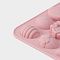 Форма силиконовая для украшений Доляна «Пасхальные кролики», 19x12,5x1 см, 18 ячеек, цвет розовый