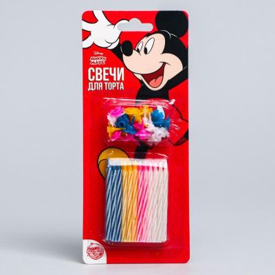 Фото Набор свечей для торта "Микки Маус" 24шт., разноцветные Disney  5108368. Интернет-магазин FOROOM